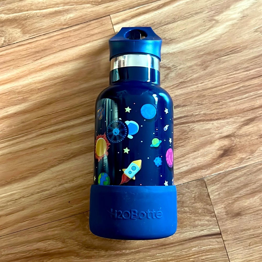 H2OBotté Kids Water Bottle for School - 12oz (Straw Lid), Reusable, leakproof